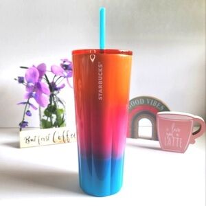 NEW Starbucks Sunset 24 oz Ombre Tumbler with Straw